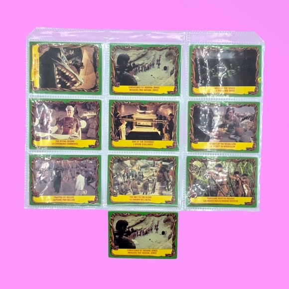 Vintage 1981 TOPPS Raiders Of The Lost Ark Indiana Jones Trading Cards Set Of 10 - Picture 1 of 5